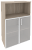 Офисный шкаф средний широкий со стеклом в раме