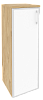 Офисный шкаф средний узкий лев./прав. (1 средний фасад белое стекло в раме)
