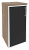 Офисный шкаф низкий узкий чёрное стекло в раме левый / правый