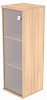 Офисный шкаф узкий средний со стеклом, Л/Пр