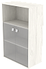 Офисный шкаф средний полузакрытый со стеклом