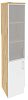 Офисный шкаф высокий узкий лев./прав. (1 низкий фасад ЛДСП + 1 средний фасад стекло в раме)
