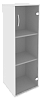 Офисный шкаф узкий средний со стеклом, Л/Пр.