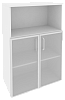 Офисный шкаф средний широкий (2 низких фасада стекло в раме)