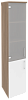 Офисный шкаф высокий узкий лев./прав. (1 низкий фасад ЛДСП + 1 средний фасад стекло)