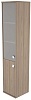 Офисный шкаф высокий узкий комбинированный со стеклом