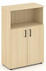 Офисный шкаф средний широкий (2 низких фасада, задняя стенка ЛДСП)