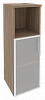 Офисный шкаф средний узкий стекло в раме левый / правый