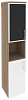 Офисный шкаф высокий узкий лев./прав.(1 низкий фасад ЛДСП + 1 низкий фасад чёрное стекло в раме)