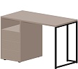 Стол рабочий на металлокаркасе с опорной тумбой (левый)