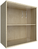 Офисный шкаф низкий широкий со стеклом