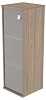 Офисный шкаф узкий средний со стеклом, Л/Пр