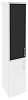 Офисный шкаф высокий узкий лев./прав. (1 низкий фасад ЛДСП + 1 средний фасад чёрное стекло в раме)