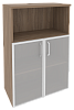 Офисный шкаф средний широкий со стеклом в раме