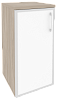 Офисный шкаф низкий узкий белое стекло в раме (лев/прав) 