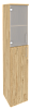 Офисный шкаф высокий узкий лев./прав. (1 средний фасад ЛДСП + 1 низкий фасад стекло)