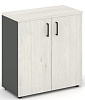 Офисный шкаф низкий широкий (2 низких фасада, задняя стенка ЛДСП)