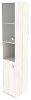 Офисный шкаф высокий узкий полузакрытый со стеклом(Л/Пр)