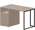 Стол рабочий на металлокаркасе с опорной тумбой (левый)