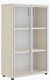 Офисный шкаф средний со стеклом с алюминиевой рамой