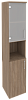 Офисный шкаф высокий узкий лев./прав. (1 низкий фасад ЛДСП + 1 низкий фасад стекло)