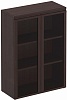 Офисный шкаф для документов средний со стеклянными дверями