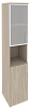 Офисный шкаф высокий узкий лев./прав. (1 низкий фасад ЛДСП + 1 низкий фасад стекло)