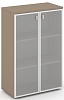 Офисный шкаф средний широкий (двери матовое стекло в раме)