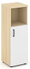 Офисный шкаф средний узкий левый / правый (1 низкий фасад и задняя стенка ЛДСП)